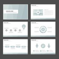 Blue Infographic elements presentation template flat design set