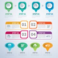 set of infographic templates flat design N5