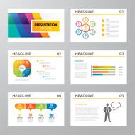 set of infographic presentation template flat design N2