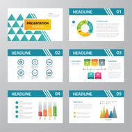 set of infographic presentation template flat design N3