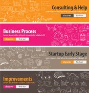 Flat design concepts for startups consulting business