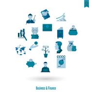 business and finance icon set N354