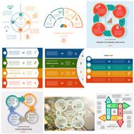 Set 9 templates Infographics cyclic processes on four positions N2