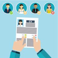 Concept of human resources management finding professional staff N2