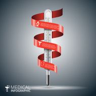 Vector thermometer for infographics