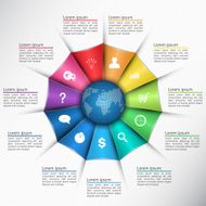 Colorful Triangle with World Globe 11 Options