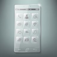 Realistic vector of glass smartphone