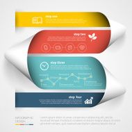 Paper strip infographics template