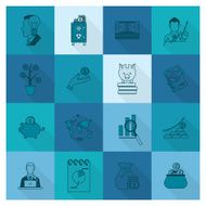 business and finance icon set N356