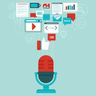 Vector podcast concept in flat style N2