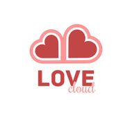 Heart cloud symbol logo icon design template Vector sign