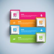 Abstract 3D paper Infographic N62