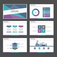 Blue green purple Multipurpose Infographic elements presentation template flat design