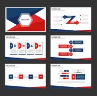Red blue Multipurpose Infographic elements presentation template flat design set