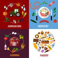 Creative food products concept flat infographics design