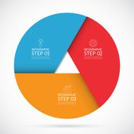 Three steps infographic circle template