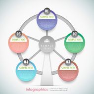 vector abstract 3d paper Ferris wheel infographics
