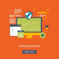 Set of illustration concepts for data protection and internet security N3