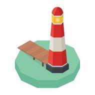 Isometric lighthouse Building 3d icon N2