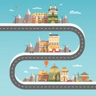Set buildings of small business flat design N5