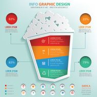 Popcorn info graphic design clean vector