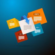 Perspective Infographics Blue Template