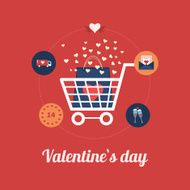 Flat design modern icons vector illustration set of online shopping