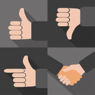 Set of hand gestures