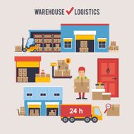 Warehousing and Logistic Delivery vector illustration