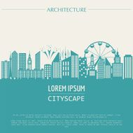 Cityscape graphic template Modern city architecture Vector ill N3