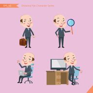 Set of drawing flat character style business concept ceo activities N19