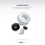 3d pipe Element Template design black and white color
