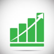 Growth chart with arrow vector illustration