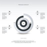 Black and White Pie chart graphic template for business design