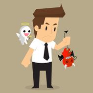 businessman shoulder devil and angel N2