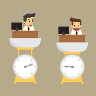 businessman to measure the ability work By weighing measuri