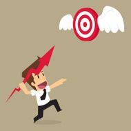 businessman throwing arrows into the target flying N2