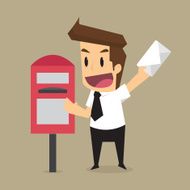 businessman messaging mailbox