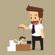 control Businessman puppet String and authority