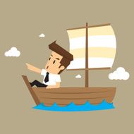 businessman exploring the sea adventure to find treasure N3