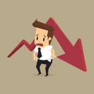 businessman fail with graph