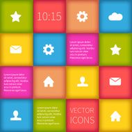 colorful squared infographic ui design