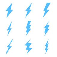 Vector Set of Thunder Lighting Icons N6