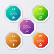 Vector illustration infographics of octagons N3