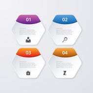 Vector illustration infographics four hexagon N8