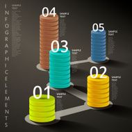 abstract 3d tower infographics N3