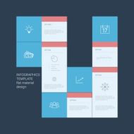 Infographics template Menu options elements Material design layout Line art N3