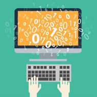 User programming coding binary code Icon for web blog seo