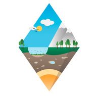 mount island design Ecological background suitable for presentations