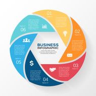 Vector circle infographic diagram 6 options N2